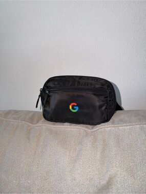google Black Nylon Belt Bag with Multicolor 'G' Logo